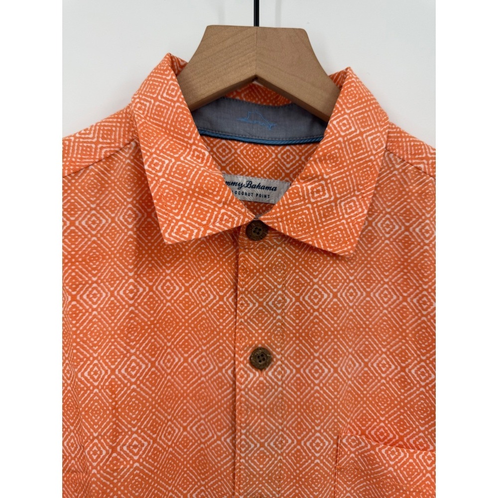 Tommy Bahama Shirt Mens Medium‎ Orange Performance Coconut Point Beach